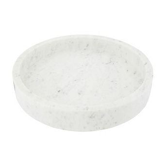 Storied Home Round Carved Marble Tray