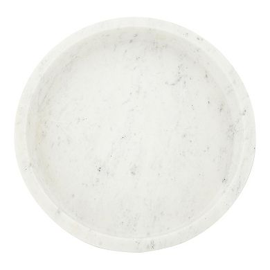 Storied Home Round Carved Marble Tray