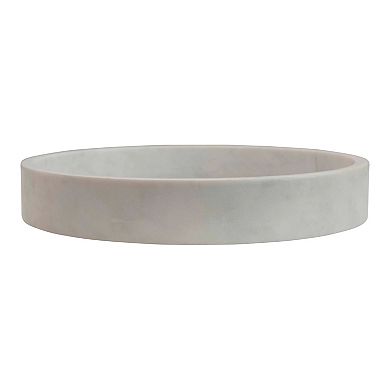 Storied Home Round Carved Marble Tray
