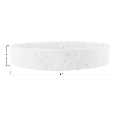 Storied Home Round Carved Marble Tray