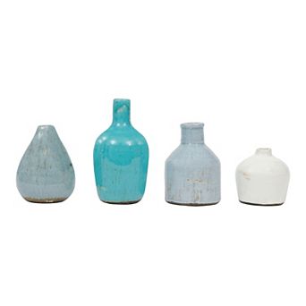 Storied Home Round Terracotta Vases 4 pc Set