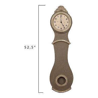 Storied Home Reclaimed Wood Grandfather Style Wall Clock