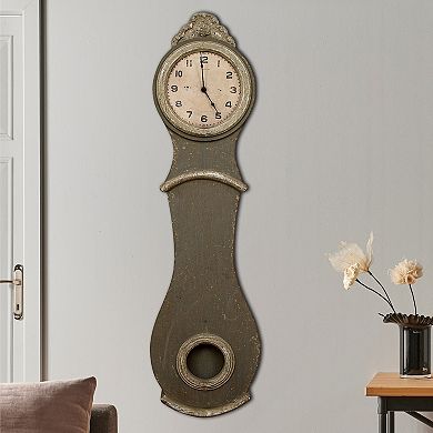 Storied Home Reclaimed Wood Grandfather Style Wall Clock