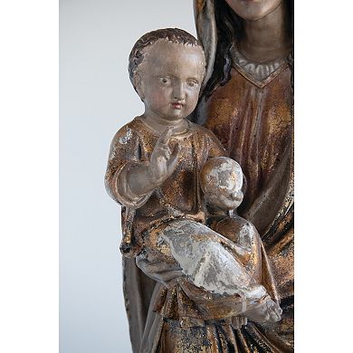 Storied Home Magnesia Vintage Reproduction Virgin Mary & Child Statue