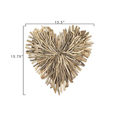 Storied Home Driftwood Heart Shaped Wall Decor