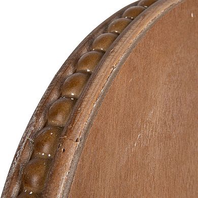 Storied Home Whitewashed Round Decorative Wood Tray