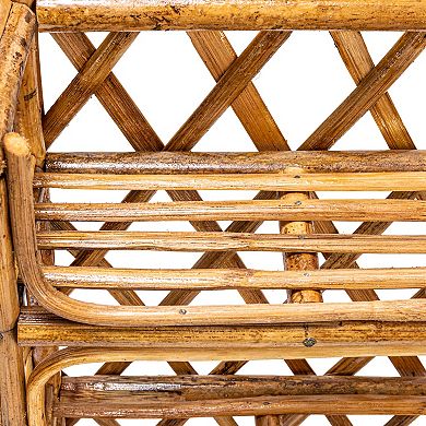 Storied Home Rattan Wall Shelf with 3-Tier Shelves