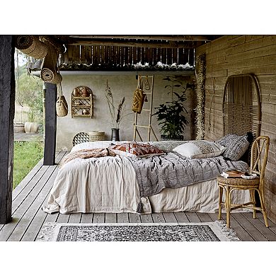 Storied Home Rattan Wall Shelf with 3-Tier Shelves