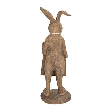 Storied Home Rabbit Figurine Holding Working Chalkboard