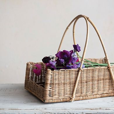 Storied Home Handwoven Rattan Hanging Basket