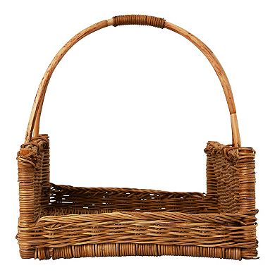 Storied Home Handwoven Rattan Hanging Basket