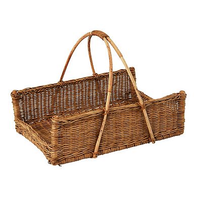 Storied Home Handwoven Rattan Hanging Basket