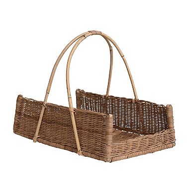 Storied Home Handwoven Rattan Hanging Basket