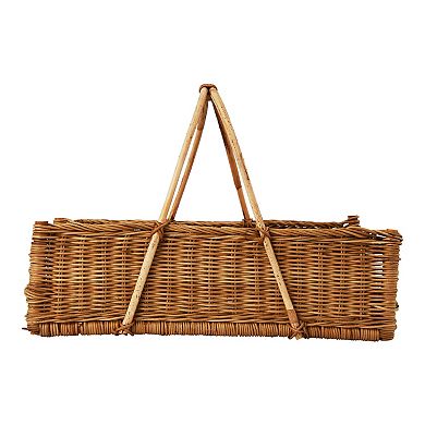 Storied Home Handwoven Rattan Hanging Basket