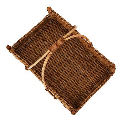 Storied Home Handwoven Rattan Hanging Basket