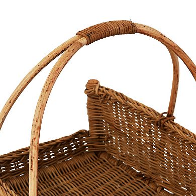 Storied Home Handwoven Rattan Hanging Basket