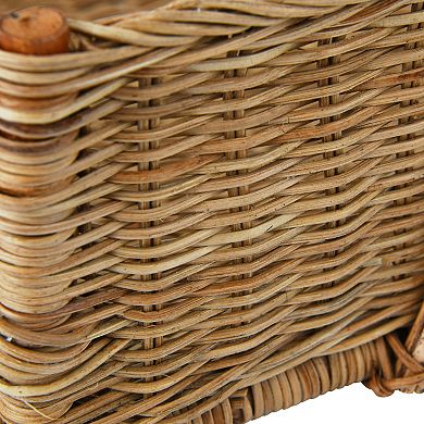 Storied Home Handwoven Rattan Hanging Basket