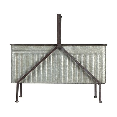 Storied Home Storage Bucket on Stand with Handle & Distressed Finish