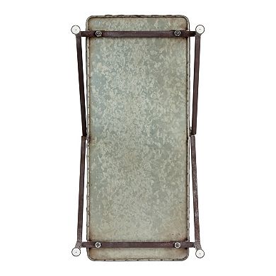 Storied Home Storage Bucket on Stand with Handle & Distressed Finish