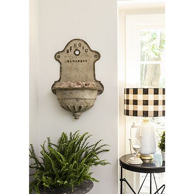 Storied Home Wall-Mounted Distressed Metal Planter