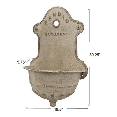 Storied Home Wall-Mounted Distressed Metal Planter
