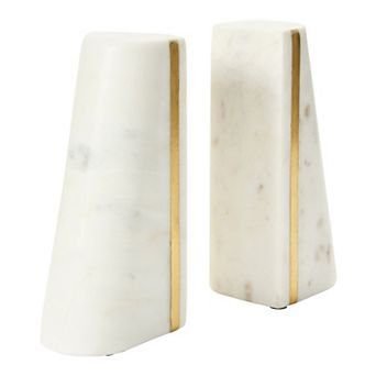 Storied Home Geometric Marble Bookends 2 pc Set