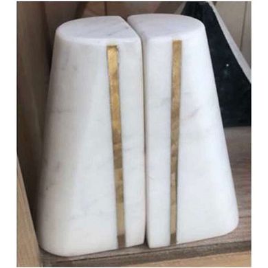 Storied Home Geometric Marble Bookends 2-piece Set