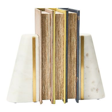 Storied Home Geometric Marble Bookends 2-piece Set