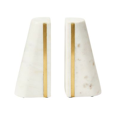 Storied Home Geometric Marble Bookends 2-piece Set