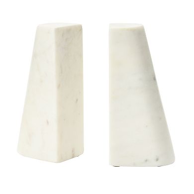 Storied Home Geometric Marble Bookends 2-piece Set