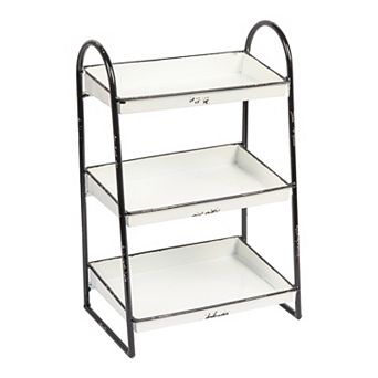 Storied Home White 3 tier Metal Tray
