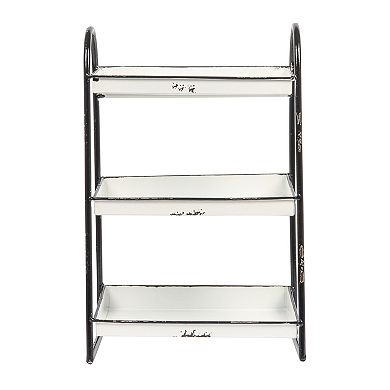 Storied Home White 3-Tier Metal Tray