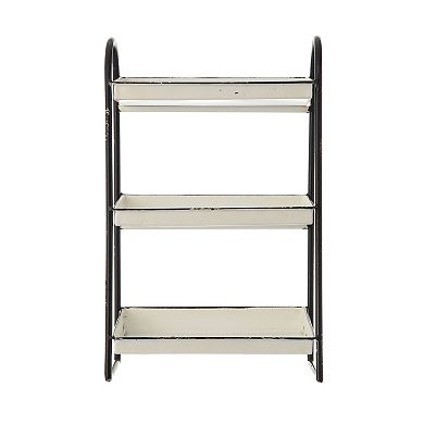 Storied Home White 3-Tier Metal Tray