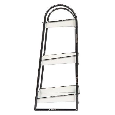 Storied Home White 3-Tier Metal Tray