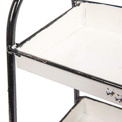 Storied Home White 3-Tier Metal Tray