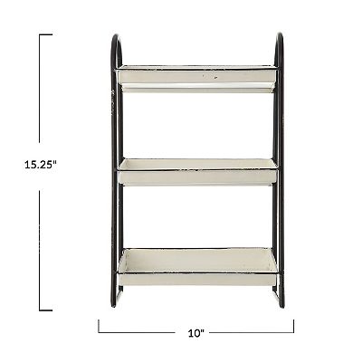 Storied Home White 3-Tier Metal Tray