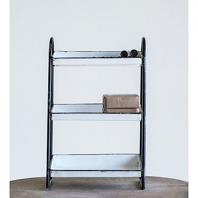 Storied Home White 3-Tier Metal Tray