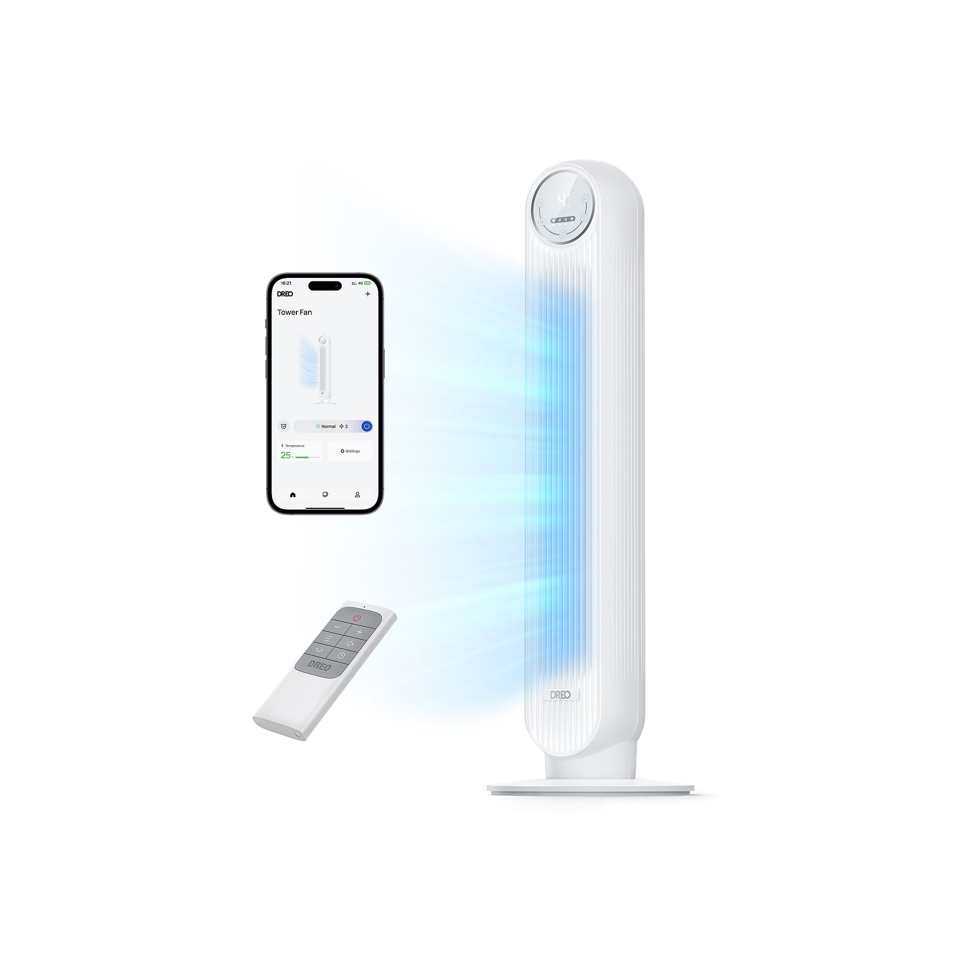 DREO Nomad One S 36-in. Tower Fan, White