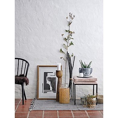 Storied Home Round Glass Tall Vase with Decorative Cane Sleeve