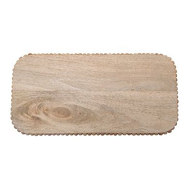 Storied Home Pedestal with Wood Beads Footed Serving Tray