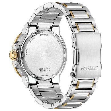 Citizen Men's Eco-Drive Sport Luxury Endeavor Two-Tone Stainless Steel Black Dial Bracelet Watch