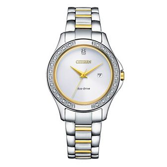Citizen Women's Eco-Drive Dress Classic Two-Tone Diamond Accent Bracelet Watch