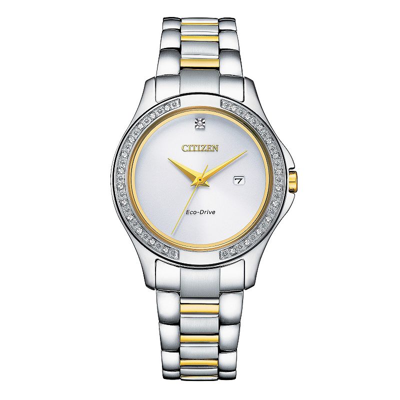 Citizen Women's Eco-Drive Dress Classic Two-Tone Diamond Accent Bracelet Watch, Size: Medium, Two Tone