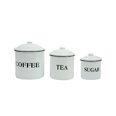 Storied Home Farmhouse 3 pc "Coffee", "Tea", & "Sugar" Containers