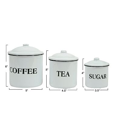 Storied Home Farmhouse 3 pc "Coffee", "Tea", & "Sugar" Containers