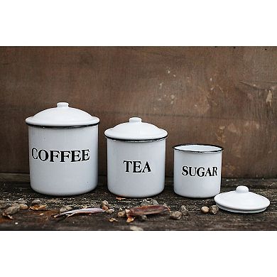 Storied Home Farmhouse 3 pc "Coffee", "Tea", & "Sugar" Containers