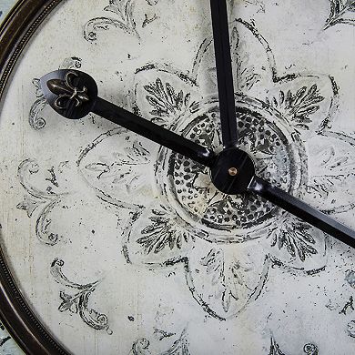 Storied Home Mint Green Decorative Round Wood Wall Clock