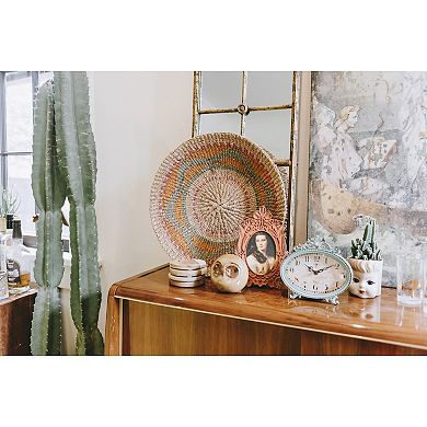 Storied Home Decorative Antiqued Pewter Mantel Clock