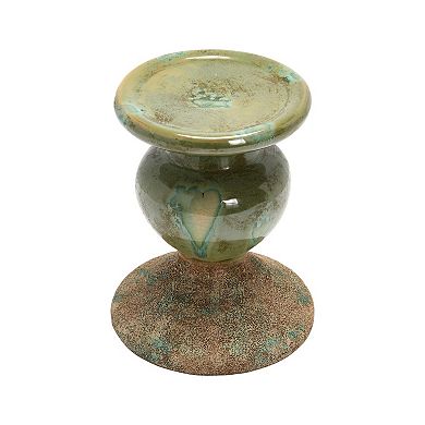 Storied Home 2-Tone Sculptural Terracotta Candleholder