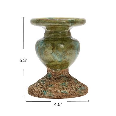 Storied Home 2-Tone Sculptural Terracotta Candleholder